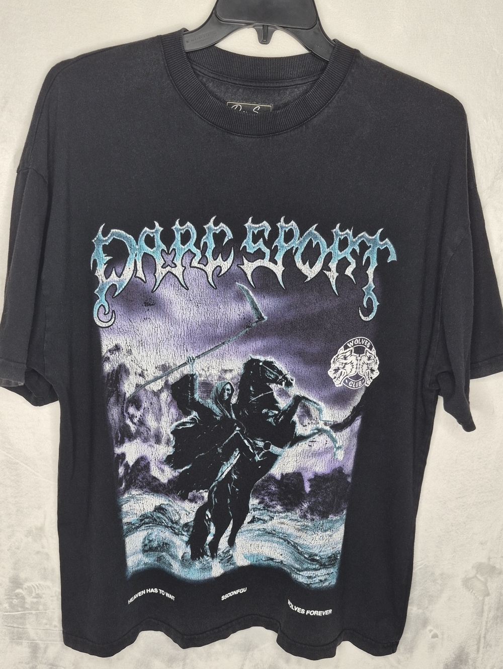 Darc Sport Wolves "Heaven Has To Wait" Graphic T-Shirt Black XL